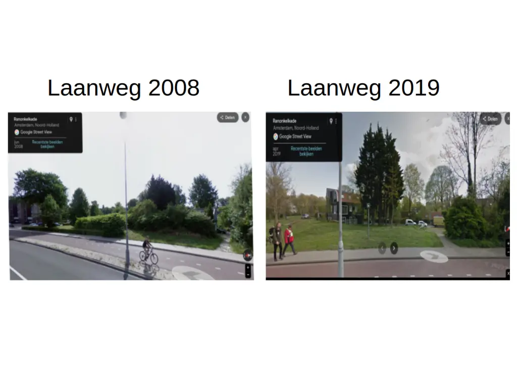 Verschil Laanweg in 2008 en 2019