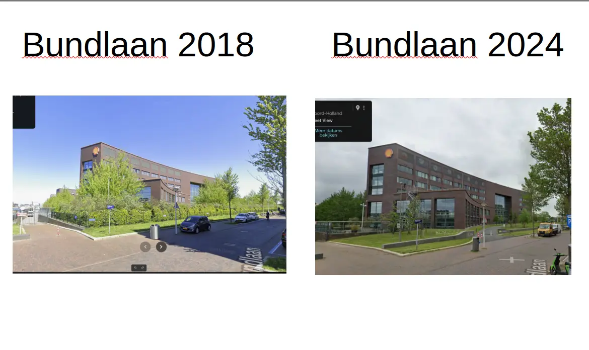 Verschil Bundlaan in 2018 en 2024
